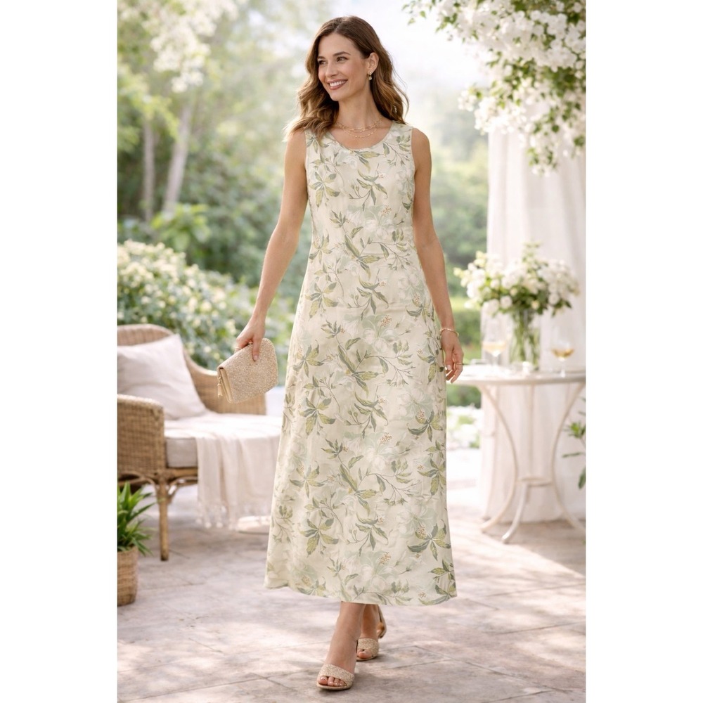 New Tommy Bahama Vtg Hibiscus Sleeveless Summer Dress Long Silk sz S NWT
